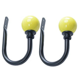 Maxbell 2pcs Decorative Metal Iron Curtain Drapery Holdbacks Wall Hooks Yellow