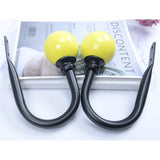 Maxbell 2pcs Decorative Metal Iron Curtain Drapery Holdbacks Wall Hooks Yellow