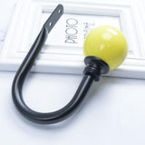 Maxbell 2pcs Decorative Metal Iron Curtain Drapery Holdbacks Wall Hooks Yellow