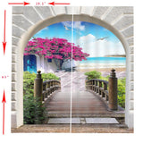 Maxbell 2 Panels 3D Digital Print Curtain Drapes+Hook+Mute Ring, Home Decor Style_2