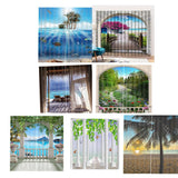 Maxbell 2 Panels 3D Digital Print Curtain Drapes+Hook+Mute Ring, Home Decor Style_2