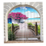 Maxbell 2 Panels 3D Digital Print Curtain Drapes+Hook+Mute Ring, Home Decor Style_2