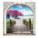 Maxbell 2 Panels 3D Digital Print Curtain Drapes+Hook+Mute Ring, Home Decor Style_2
