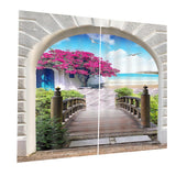 Maxbell 2 Panels 3D Digital Print Curtain Drapes+Hook+Mute Ring, Home Decor Style_2