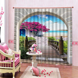 Maxbell 2 Panels 3D Digital Print Curtain Drapes+Hook+Mute Ring, Home Decor Style_2