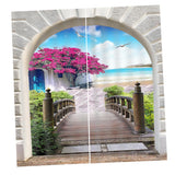Maxbell 2 Panels 3D Digital Print Curtain Drapes+Hook+Mute Ring, Home Decor Style_2