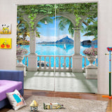 Maxbell 2 Panels 3D Digital Print Curtain Drapes+Hook+Mute Ring, Home Decor Style_4