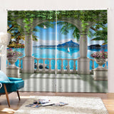 Maxbell 2 Panels 3D Digital Print Curtain Drapes+Hook+Mute Ring, Home Decor Style_4