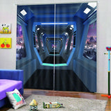 Maxbell 2 Panels 3D Digital Print Curtain Drapes+Hook+Mute Ring, Home Decor Style_18