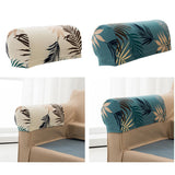 Max 2pcs Non-slip Stretch Polyester Furniture Sofa Armrest Cover Protector Beige