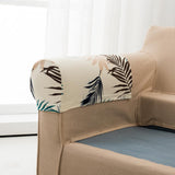 Max 2pcs Non-slip Stretch Polyester Furniture Sofa Armrest Cover Protector Beige