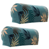 Max 2pcs Non-slip Stretch Polyester Furniture Sofa Armrest Cover Protector Green