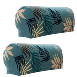 Max 2pcs Non-slip Stretch Polyester Furniture Sofa Armrest Cover Protector Green