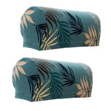 Max 2pcs Non-slip Stretch Polyester Furniture Sofa Armrest Cover Protector Green