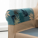Max 2pcs Non-slip Stretch Polyester Furniture Sofa Armrest Cover Protector Green