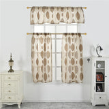 Max 3pcs/set Kitchen Bathroom Window Sheer Tier Curtain & Valance Light Coffee