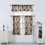 Max 3pcs/set Kitchen Bathroom Window Sheer Tier Curtain & Valance Dark Coffee