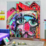 Max 2 Panels Digital Printing Light Reducing 3D Curtain for Living Room  C