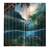 Max 2 Panels 3D Digital Print Curtain Drapes+Hook+Mute Ring Sea Wave_1