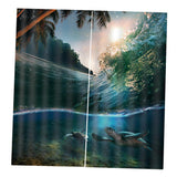 Max 2 Panels 3D Digital Print Curtain Drapes+Hook+Mute Ring Sea Wave_1