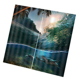 Max 2 Panels 3D Digital Print Curtain Drapes+Hook+Mute Ring Sea Wave_1
