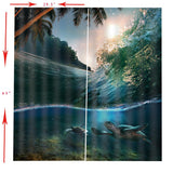 Max 2 Panels 3D Digital Print Curtain Drapes+Hook+Mute Ring Sea Wave_1