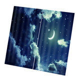 Max 2 Panels 3D Digital Print Curtain Drapes+Hook+Mute Ring Night sky