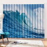 Max 2 Panels 3D Digital Print Curtain Drapes+Hook+Mute Ring Sea Turtle