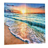 Max 2 Panels 3D Digital Print Curtain Drapes+Hook+Mute Ring Sea Wave_2