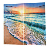 Max 2 Panels 3D Digital Print Curtain Drapes+Hook+Mute Ring Sea Wave_2
