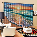 Max 2 Panels 3D Digital Print Curtain Drapes+Hook+Mute Ring Sea Wave_2