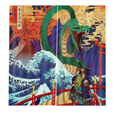 Max 2 Pcs/Panels Decorative Japanese Ukiyoe Style Digital Printing Curtain Drape