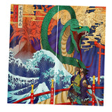 Max 2 Pcs/Panels Decorative Japanese Ukiyoe Style Digital Printing Curtain Drape