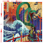 Max 2 Pcs/Panels Decorative Japanese Ukiyoe Style Digital Printing Curtain Drape