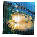 Max 2 Pcs/Panels Decorative Sunset Blue Sea Wave Digital Printing Curtain Drapes