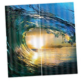Max 2 Pcs/Panels Decorative Sunset Blue Sea Wave Digital Printing Curtain Drapes