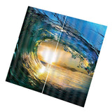 Max 2 Pcs/Panels Decorative Sunset Blue Sea Wave Digital Printing Curtain Drapes