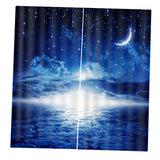 Max 2 Pcs/Panels Decorative Moon Star Cloud Image Digital Printed Curtain Drape