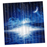 Max 2 Pcs/Panels Decorative Moon Star Cloud Image Digital Printed Curtain Drape
