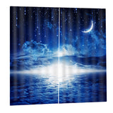 Max 2 Pcs/Panels Decorative Moon Star Cloud Image Digital Printed Curtain Drape
