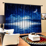 Max 2 Pcs/Panels Decorative Moon Star Cloud Image Digital Printed Curtain Drape