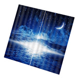 Max 2 Pcs/Panels Decorative Moon Star Cloud Image Digital Printed Curtain Drape