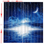 Max 2 Pcs/Panels Decorative Moon Star Cloud Image Digital Printed Curtain Drape