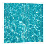 Max 2 Pcs/Panels Decorative Blue Waves Digital Printed Waterproof Curtain Drape