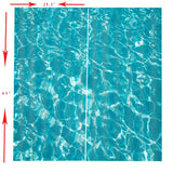Max 2 Pcs/Panels Decorative Blue Waves Digital Printed Waterproof Curtain Drape