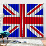 Max 2Pcs/Panels Decorative Blue&Red Digital Printing Waterproof Curtain Drapes