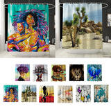 Max Digital Printing Mildew Resistant Anti-Bacterial PEVA Shower Curtain Liner African Women_A