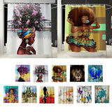 Max Digital Printing Mildew Resistant Anti-Bacterial PEVA Shower Curtain Liner African Women_A