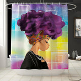 Max Digital Printing Mildew Resistant Anti-Bacterial PEVA Shower Curtain Liner African Women_A