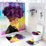 Max Digital Printing Mildew Resistant Anti-Bacterial PEVA Shower Curtain Liner African Women_A
